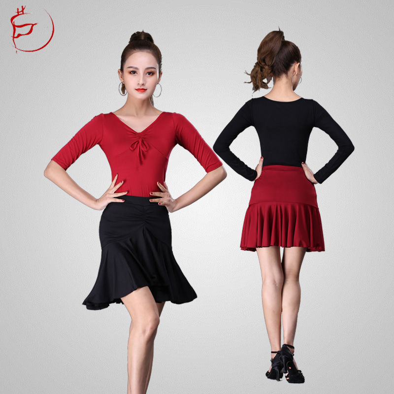 Vesta de baile latino, falda de busto para mujeres, nueva chaqueta de baile, práctica de danza profesional, fábrica de servicios comerciales