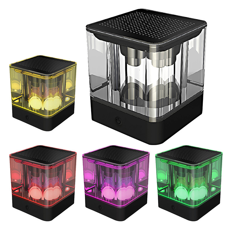 Cross border new pattern crystal Bluetooth Speaker Lamp Mini Portable Rechargeable Bass desktop Bluetooth Sound Light