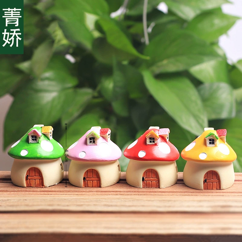 Цзин Цзяо Мосс Микро Пейзаж Украшения Средиземноморский грибной дом Замок Ландшафтные украшения Маленький дом