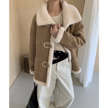 两面穿全羊毛麂皮绒2025冬季新款皮毛一体中长款羊羔毛皮草外套女