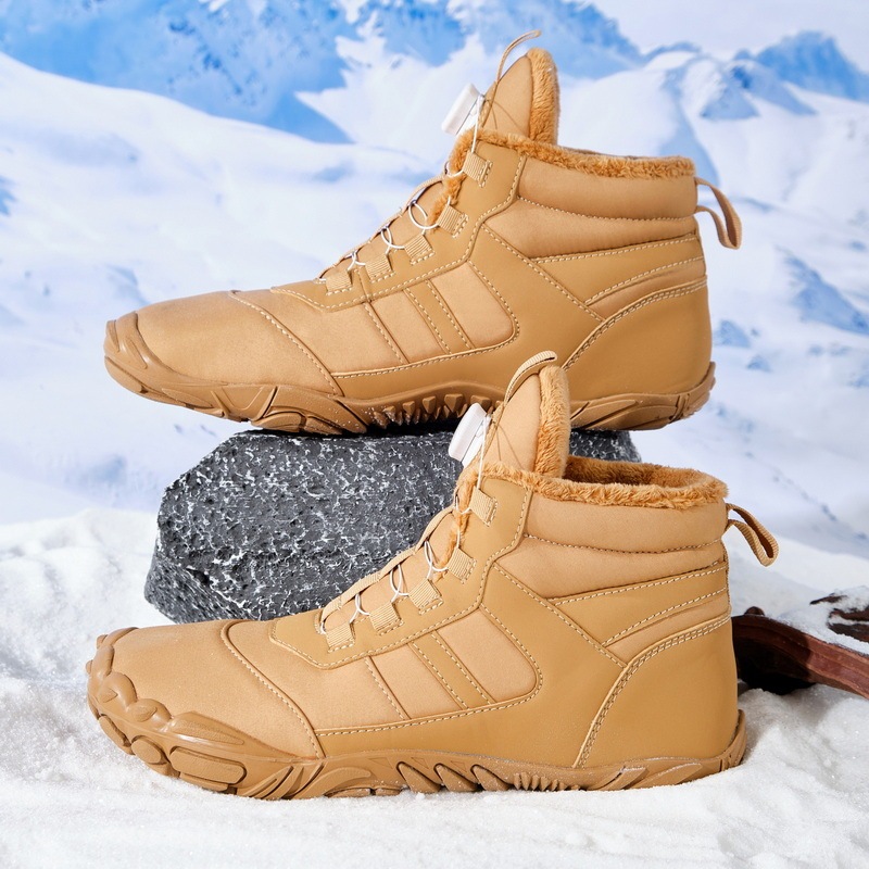 2026 Winter Warm Anti-Slip Snow Boots with Fleece Lining, Waterproof Outdoor Sports Shoes, Windproof, Fashionable, Large Size High-Top Sneakers for Men