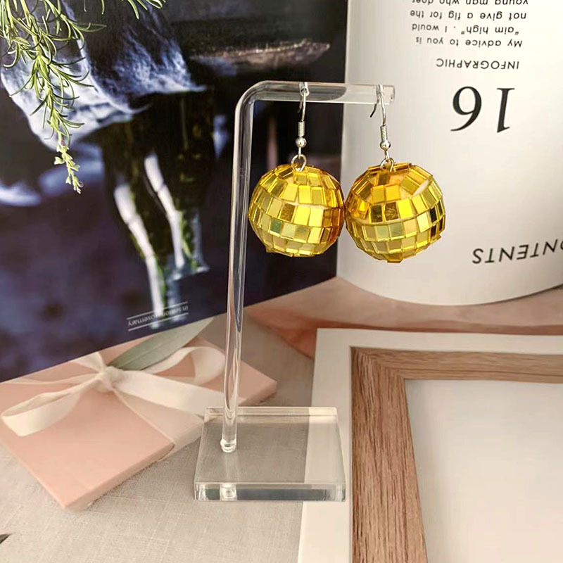 16g Weight 1 Pair Retro Round Patchwork Glass Glass Drop Earrings