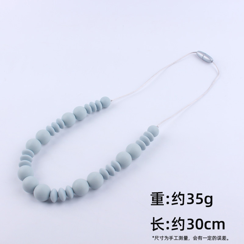 Nuevo bebé molar silicona mordedor collar masticable colgante creativo DIY cuentas redondas espaciador cuentas collar de cuentas