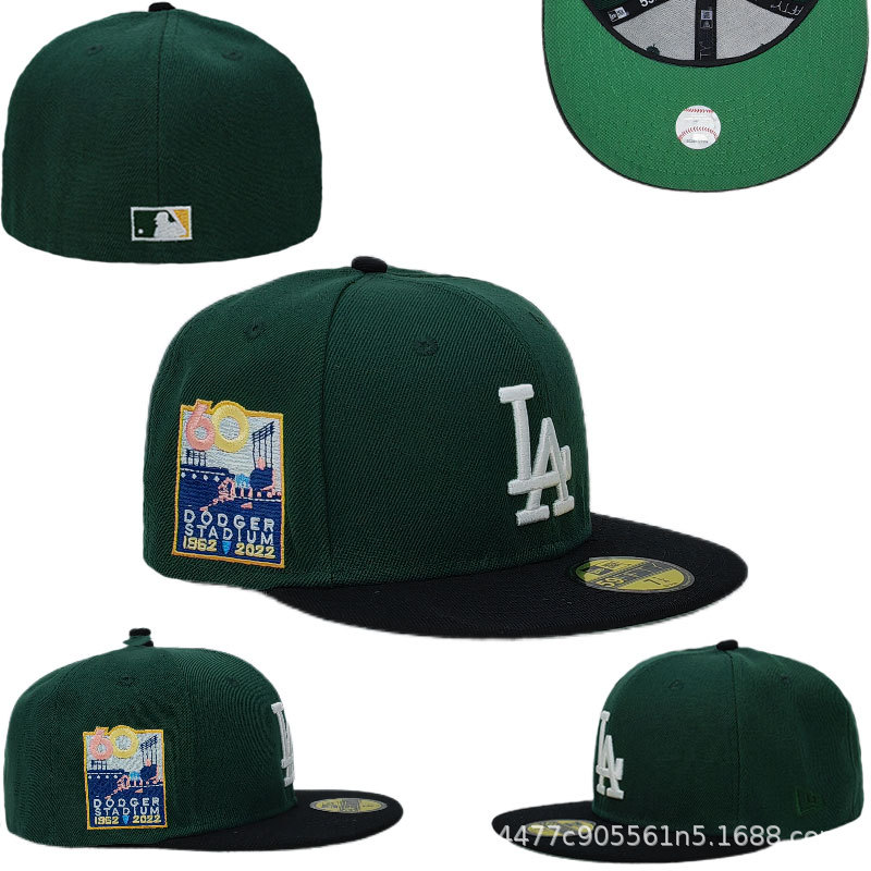 Nueva gorra de béisbol de LA con visera plana, gorra deportiva informal de estilo hip-hop cerrada, gorra de talla moderna de estilo coreano, gorra unisex bordada.