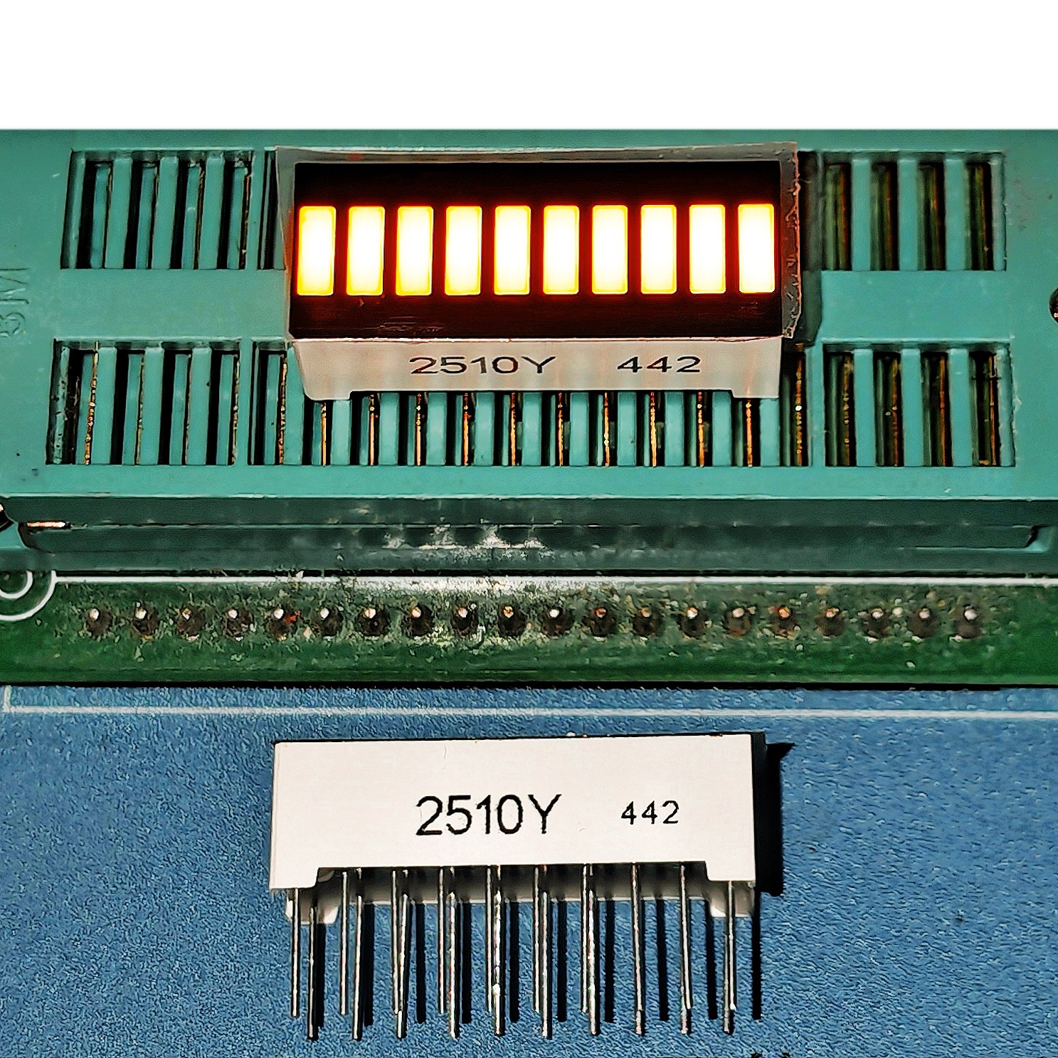厂家直供 LED数码管光条 10段高亮黄色 2510Y LED数码管