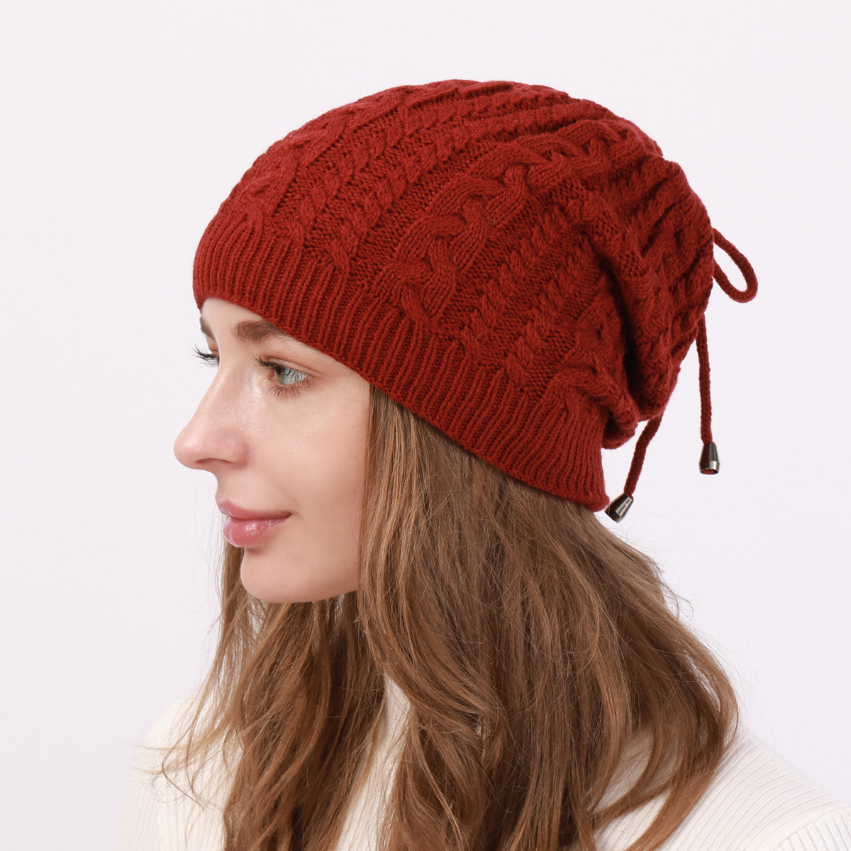 Damen Strickmütze Und Nackenwärmer Set Für Den Winter_voghion.com