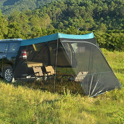 Avtomobil dam çadırları Tent, Camping Sunshade, Anti-Mosquito - rear-sunshade-and-anti-mosquito-canopy-oxford-cloth-dark-green-delivery-within-7-days-1-6-people