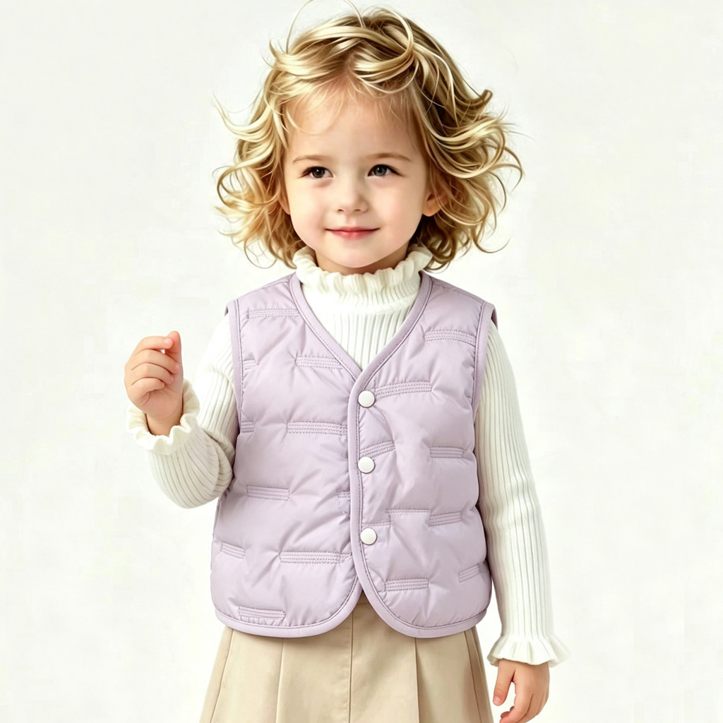 2026 New Children's Cotton Vest Round Neck Sweatshirt Baby Wearable Cotton Vest Thick Sweatshirt Autumn and Winter Cotton Clothing