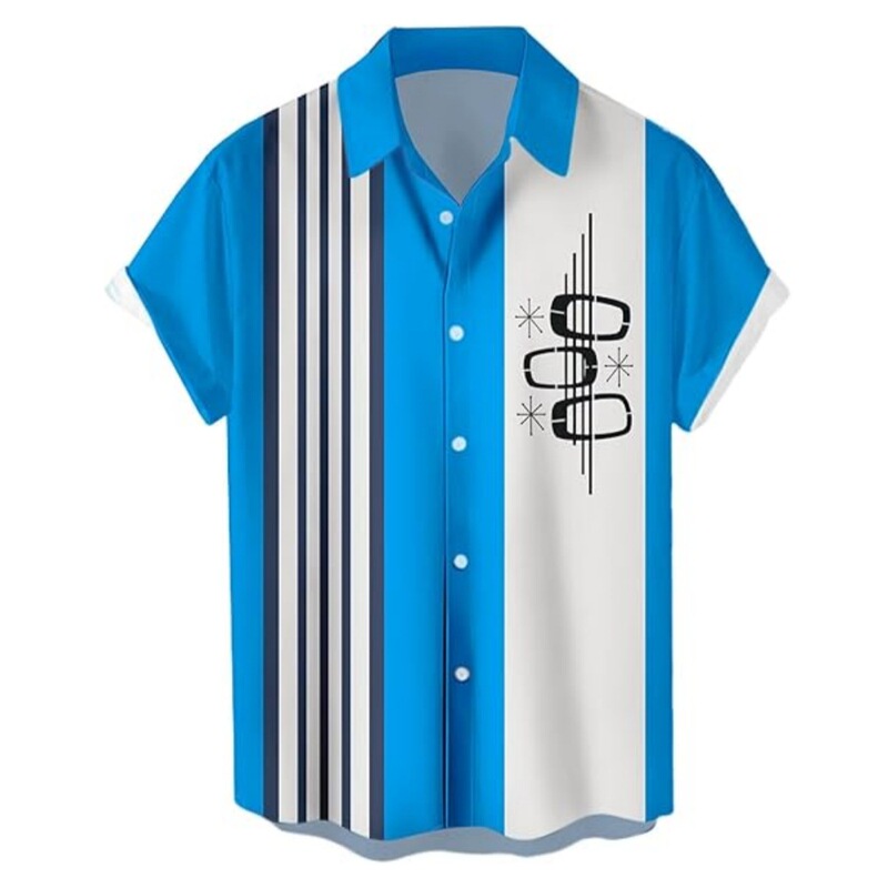 Hardaddy Men's Retro Bowling Shirt Short Sleeve Button-Down Hawaiian Summer Beach Print Casual Shirt Hardaddy Men's Retro Bowling Shirt Short Sleeve Button-Down Hawaiian Summer Beach Print Casual Shirt