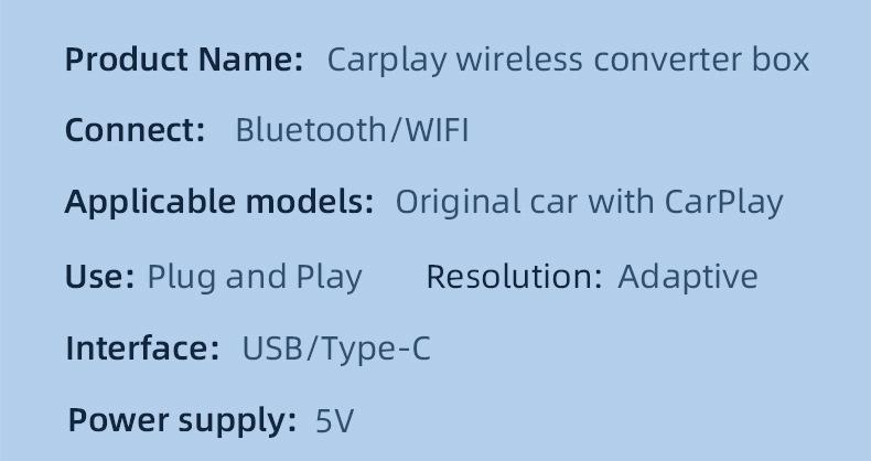 Airplane mirror CarPlay wired to wireless box Android Auto car machine interconnection box TYPE-C adapter