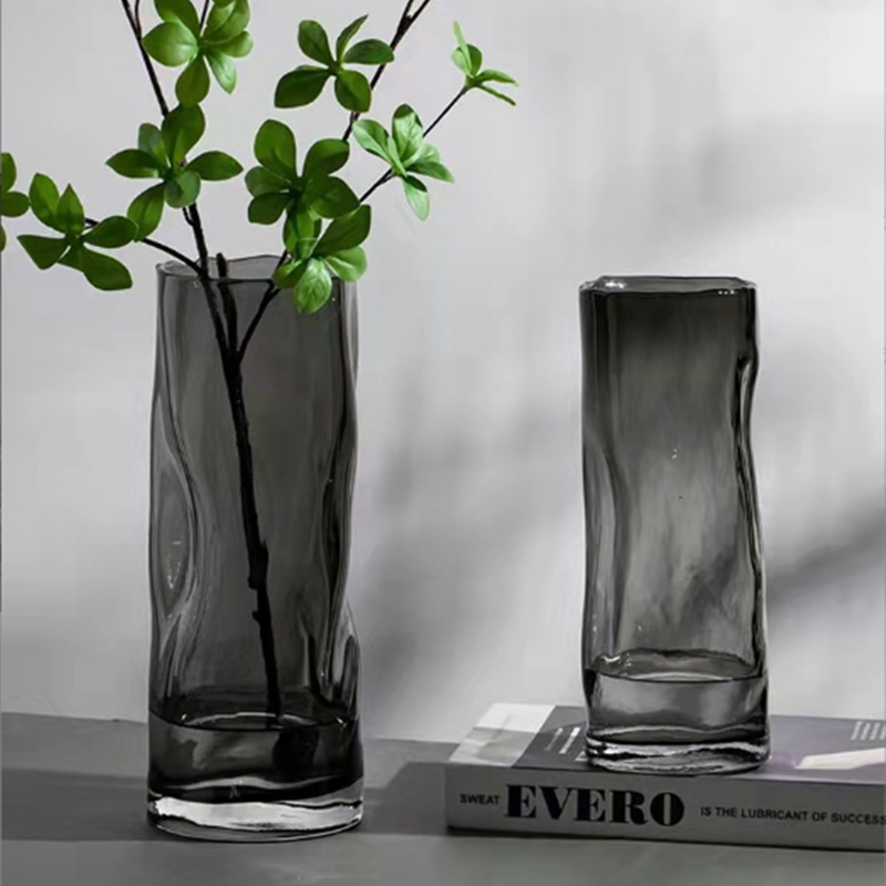 北歐創意特大號玻璃花瓶簡約水養富貴竹玫瑰百合家用客廳插花擺件