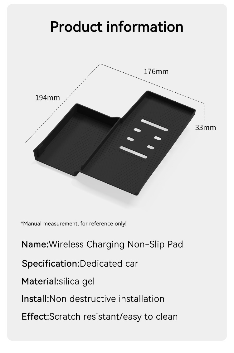 Suitable for 22-25 Sorento Central Control Wireless Charging Silicone Anti-Slip Mat Car Supplies Modification Accessories