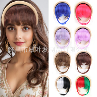 Cross-Border Hot-Selling Wig Bangs Korean Sweet Hair Hoop Bangs Wig with Sideburns Velcro Removable Bangs