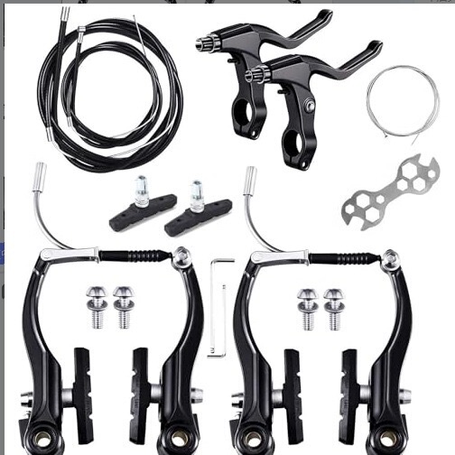 Complete Set of V-Brake Mountain Bike V-Brake Kit, Road Bike V-Brake Aluminum Brake Set, Bicycle Accessories Complete Set of V-Brake Mountain Bike V-Brake Kit, Road Bike V-Brake Aluminum Brake Set, Bicycle Accessories