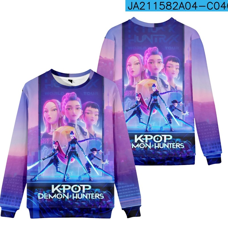 3D新品电影  K-POP 猎魔女团 套头圆领卫衣印花成人儿童|undefined
