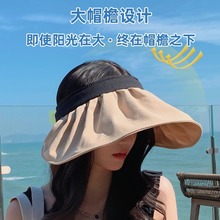 夏日出游渔夫帽日韩系女休闲潮流遮脸遮阳防晒帽子防紫外线太阳帽