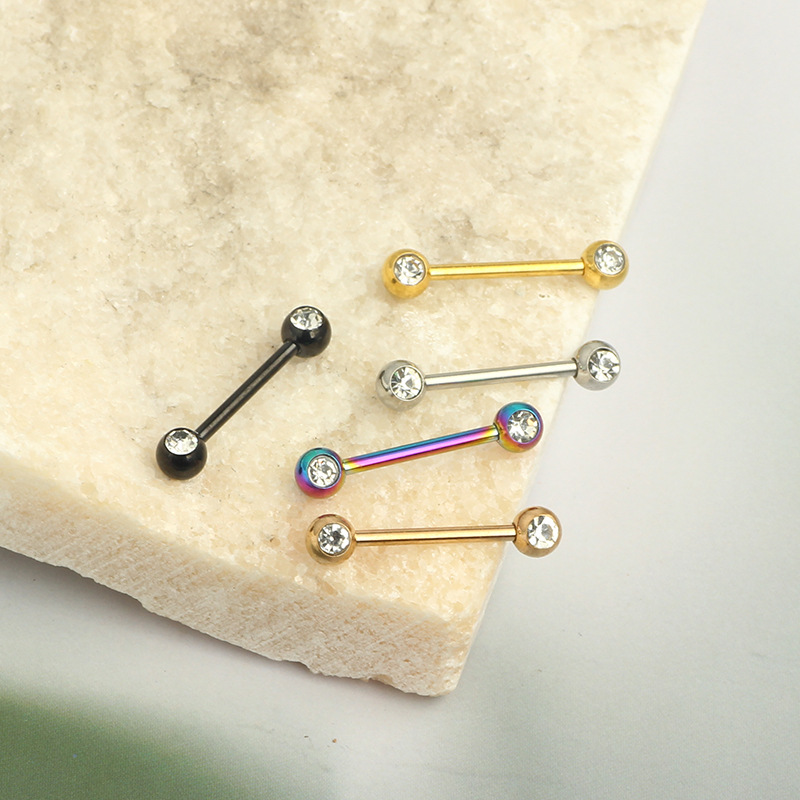 Classic Star 316L Stainless Steel Ball Frosted Nipple Ring Tongue Barbell Nipple Barbell Hot Selling Body Piercing Jewelry detail image 7