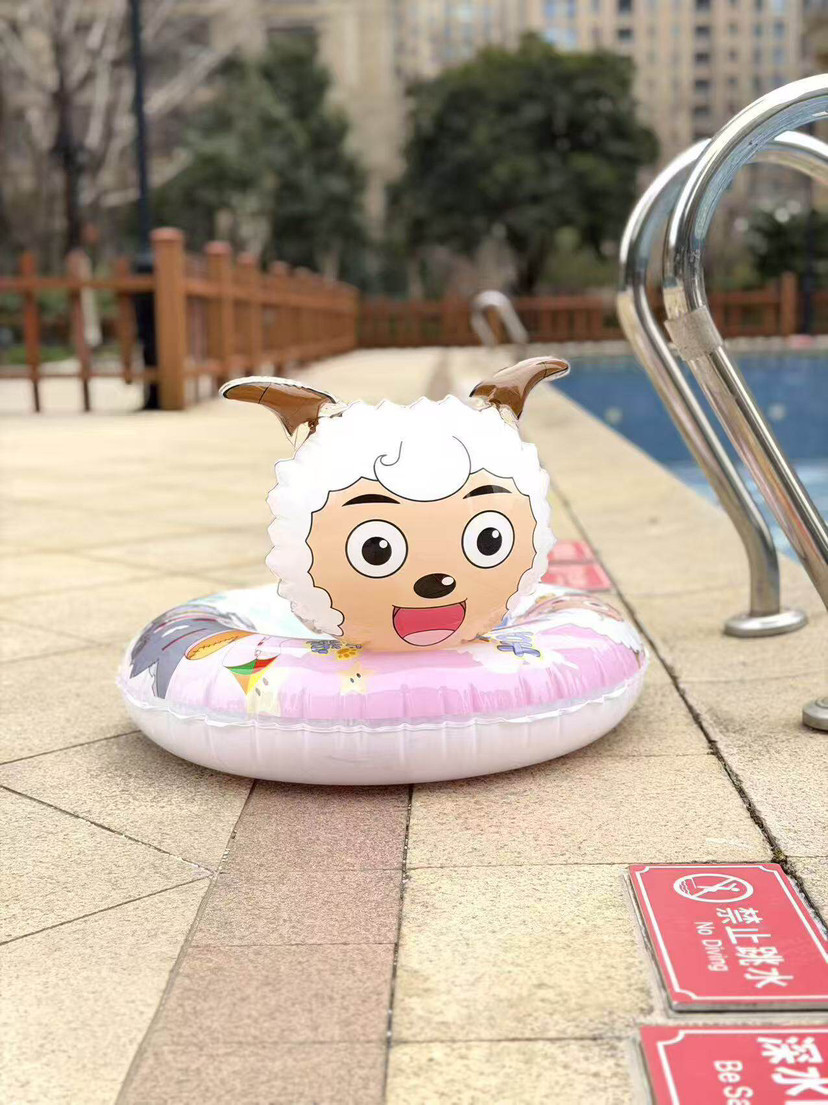 Flotador Inflable Infantil de PVC Eco-amigable con Dibujos Animados para Piscina y Parque Acuático
