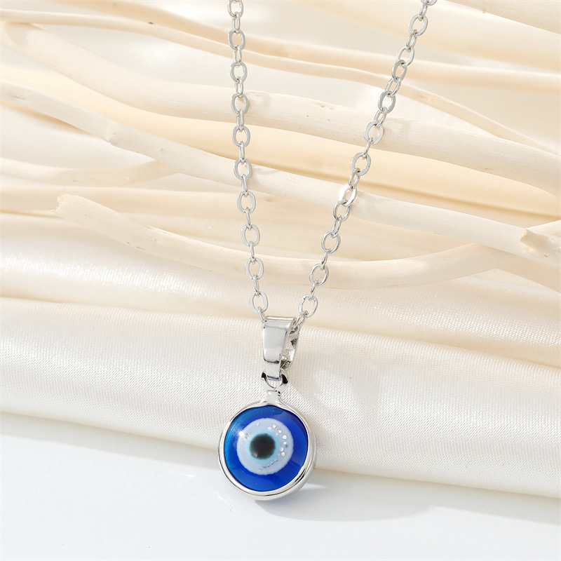 Retro simple color resin Turkish eye necklace demon eye pendant necklacepicture8