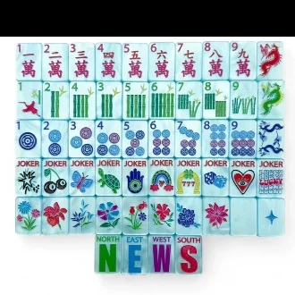 (24-Hour In-Stock Direct Shipping) American Mahjong Entertainment Mahjong Single Layer Pearl Blue Transparent Acrylic
