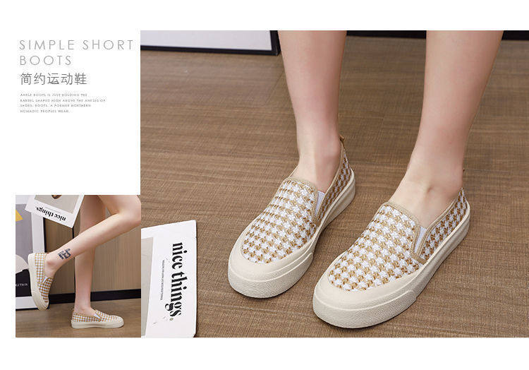 Giày lười nữ vải bạt mũi tròn đế bằng thời trang Hàn Quốc — T04 [Màu cà phê] Phiên bản nâng cấp, T04 [Pink] Phiên bản nâng cấp, T04 [Đen] Phiên bản nâng cấp chi tiết 6