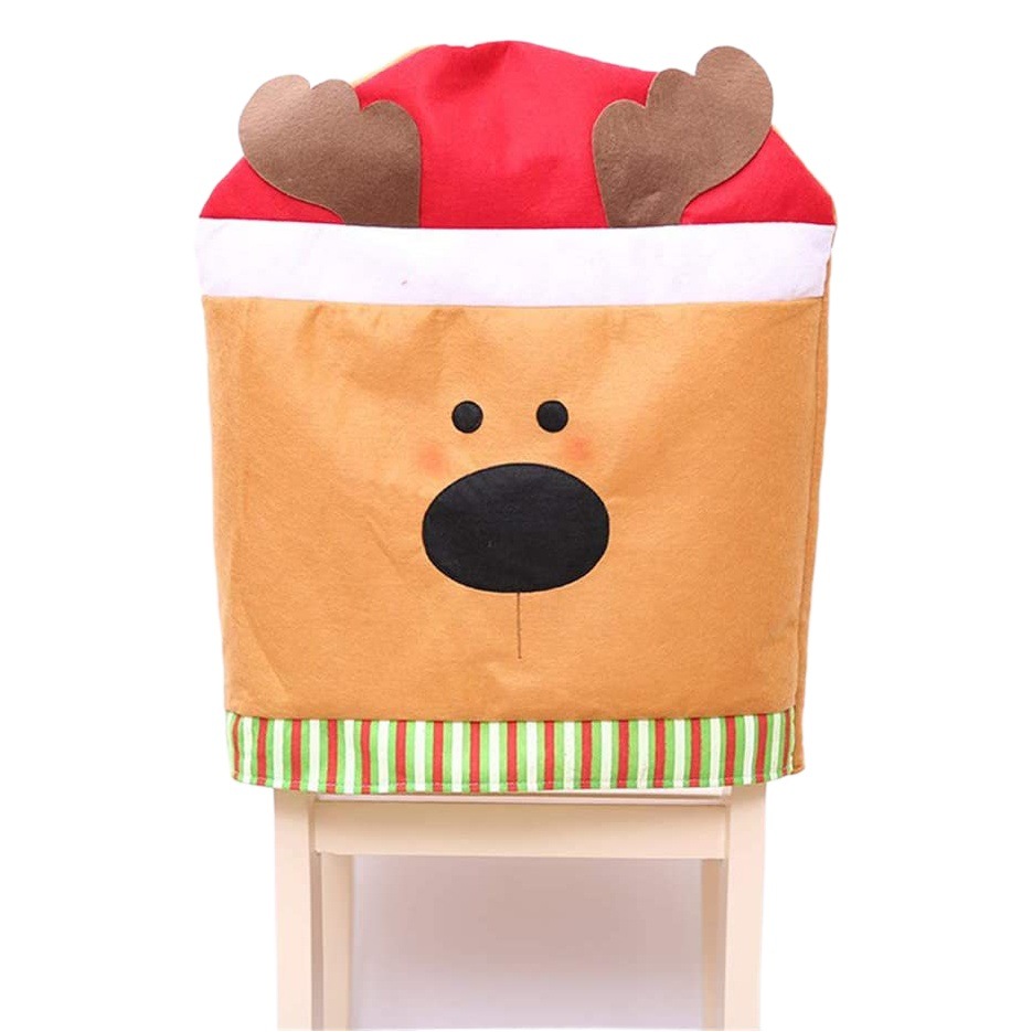 Suministros de decoración navideña muñeco de nieve Elk silla cubierta Navidad comedor silla cubierta hotel restaurante vacaciones diseño