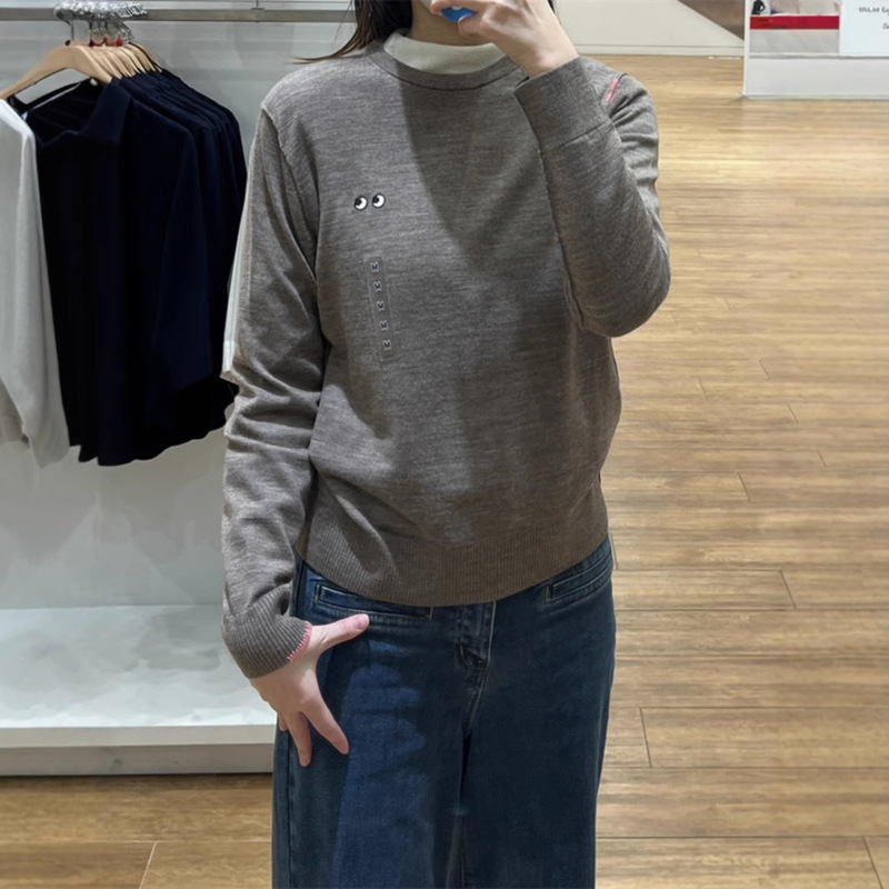 Japanese Single Winter Women's Wear Men's Wear Couple's Wear Worsted Merino Crewneck Sweater Long Sleeve Sweater Sweater 473154
