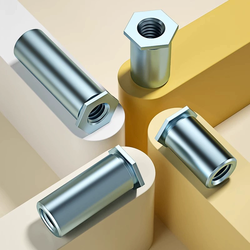 Оцинкованный сквозное отверстие клепка шпильки с шестигранной головкой шпильки из углеродистой стали