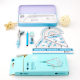 Xiaoyuer fresh elementary school student drawing and painting 8-piece compasses middle school student suit ruler triangle set ruler stationery