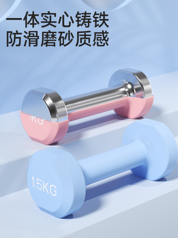 女士健身家用器材儿童男士纯铁套装组合小哑铃小学练臂肌浸塑哑铃|undefined
