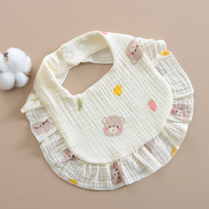 insfeng baby toallas de saliva, algodón puro, gaza de seis capas, delantal en forma de U, toallas anti-vomitación para bebés