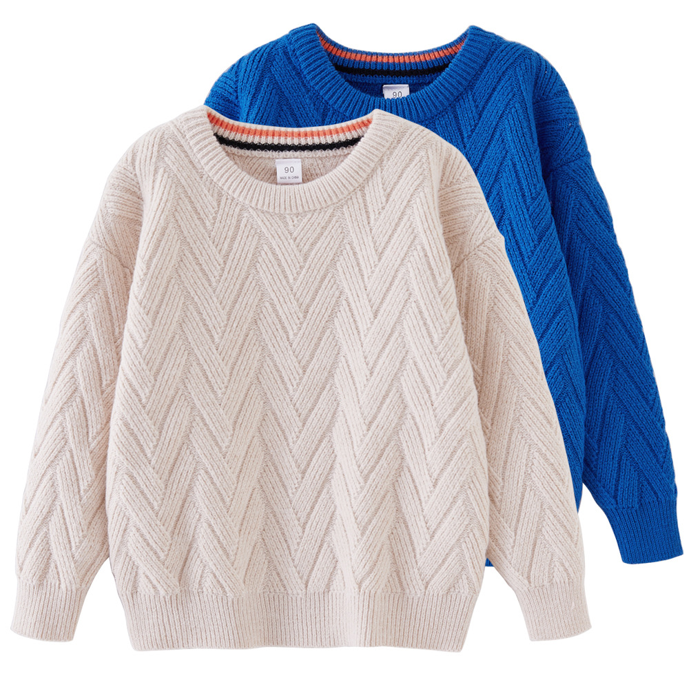 2023 Otoño e Invierno engrosado suéter de niños y niñas jersey de lana superior suéter de fondo de los niños entrega de una sola pieza