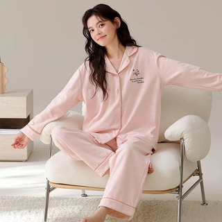 德绒睡衣女士开衫长袖秋冬季保暖加厚蚕丝羊绒家居服休闲宽松套装