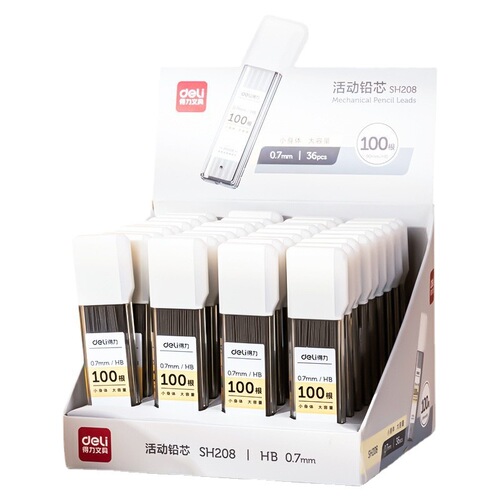 Deli stationery lead student large capacity HB mechanical pencil refill 0.5/0.7mm automatic refill wholesale