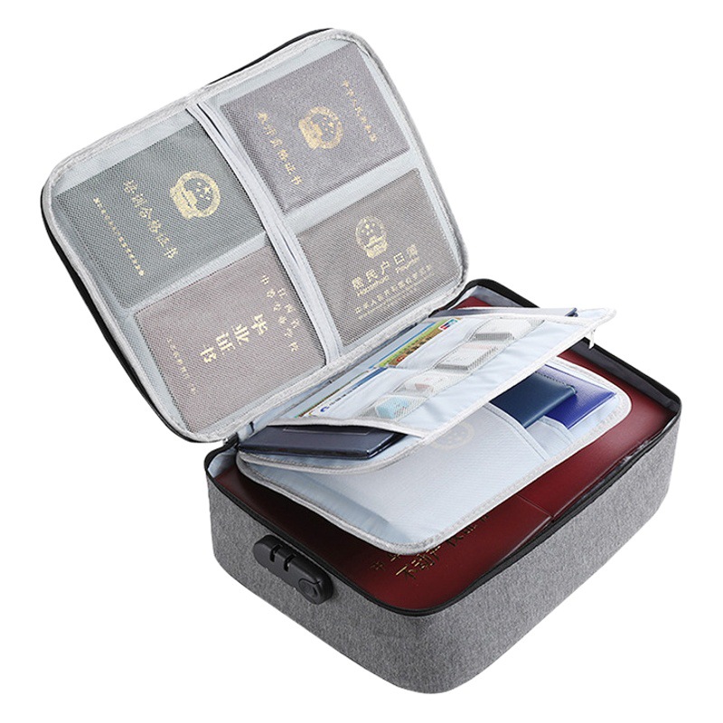 Hogar multi-capa de gran capacidad multifunción caja de viaje certificado bolsa de almacenamiento certificado archivo pasaporte tarjeta bolsa de organización