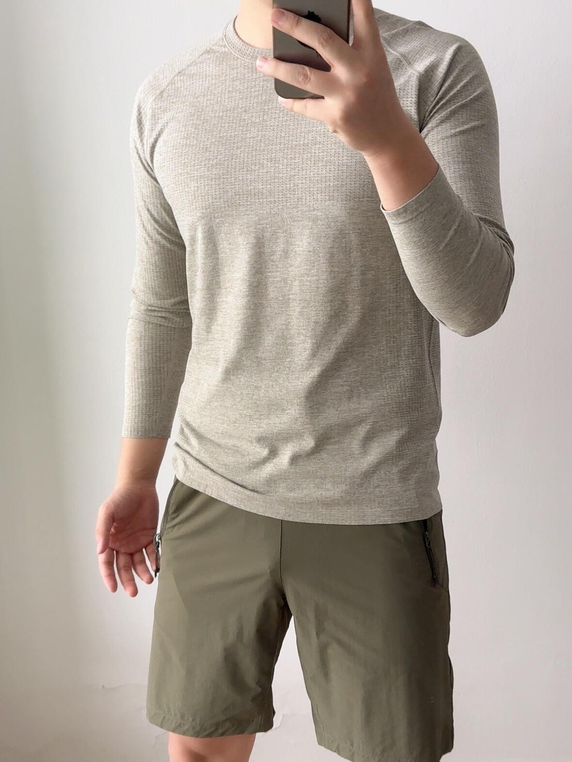 Men's Performance-Fit Round Neck Base Layer Quick-Dry Nylon Blend Athletic Tee For Gym And Outdoor 6 Mineral Tones Raglan Sleeve Anti-Odor_voghion.com