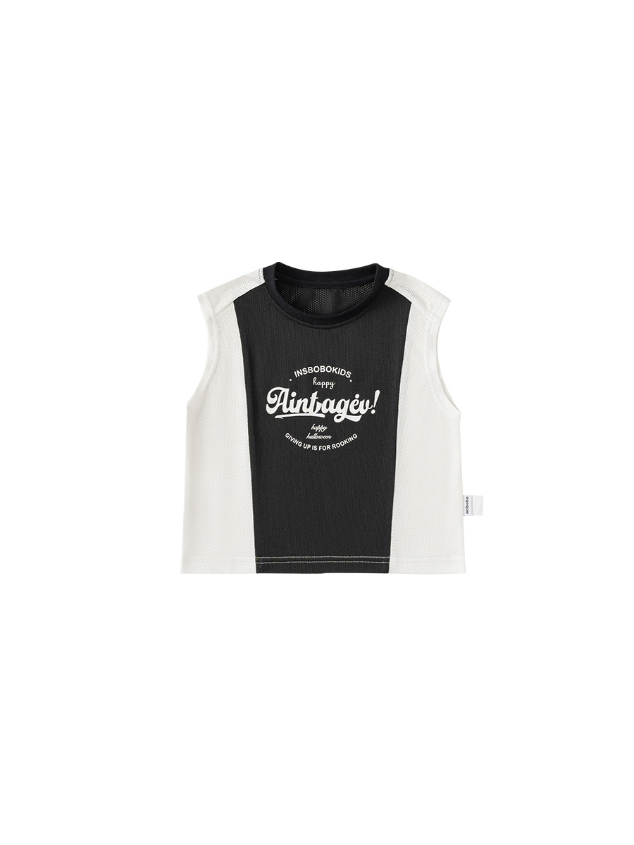 Youbao Ropa para niños Chaleco para niños Camiseta sin mangas para niños Verano Nuevo estilo Camisa a juego de colores de verano para niños XY84211