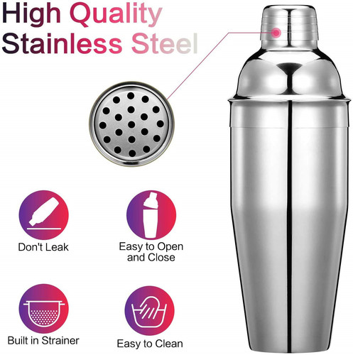 Cross-border new 550ml stainless steel cocktail cup hotel bar counter cocktail shaker KTV shaker cup cocktail mixer