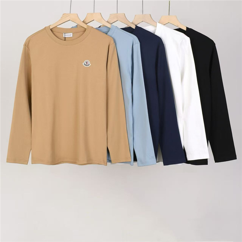Cross-Border Supply Trendy Brand Flocked Mon Full Print Cler Mouth Velcro Long-Sleeved Men's and Women's Same Style T-Shirt Tops for Couples Cross-Border Supply Trendy Brand Flocked Mon Full Print Cler Mouth Velcro Long-Sleeved Men's and Women's Same Style T-Shirt Tops for Couples
