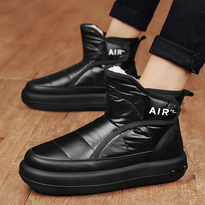 대외 무역 슬립 온 스노우 부츠 남자 겨울 기모 따뜻한 발 야외 스노우 코튼 부츠 남성 동북 코튼 신발