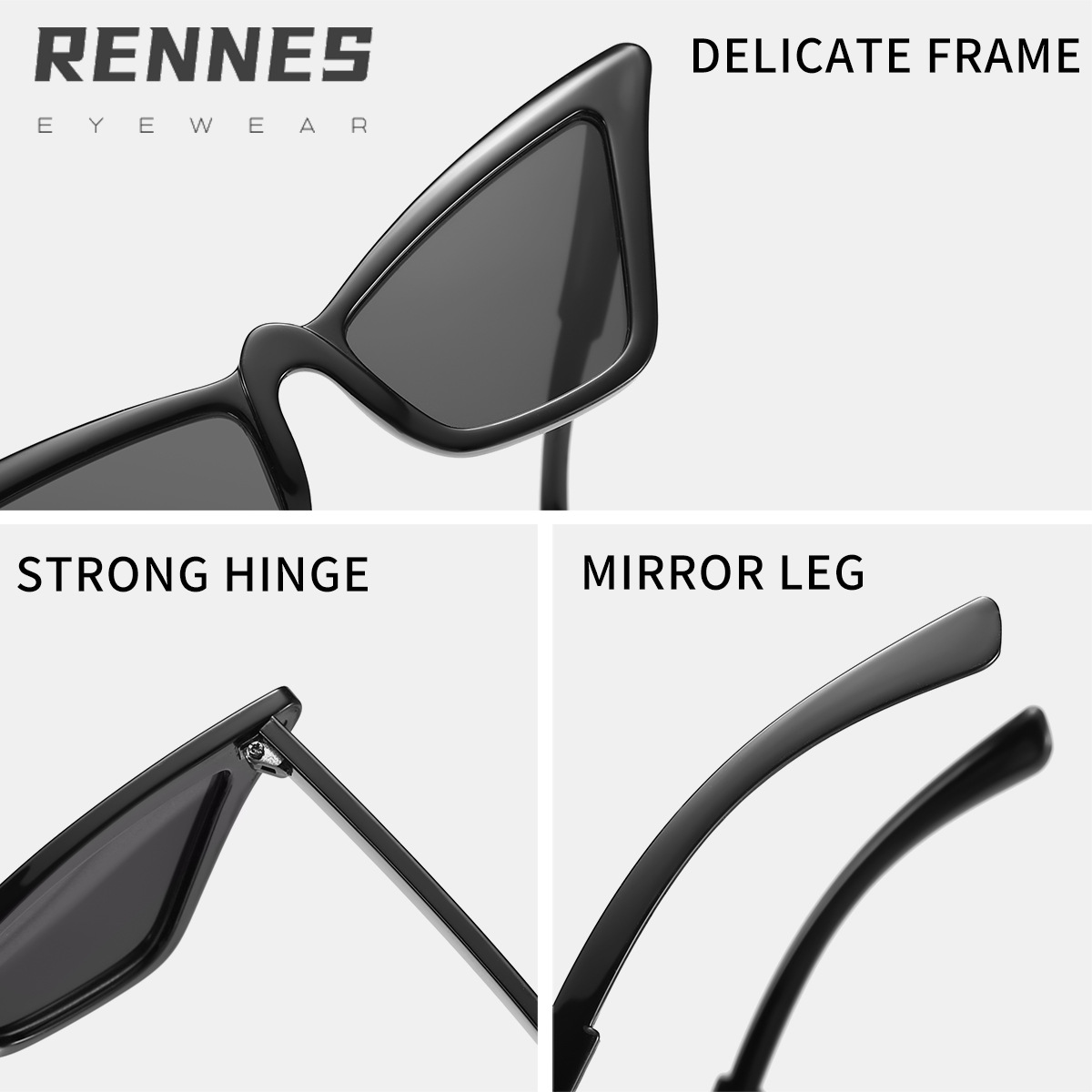 2024 nuevo estilo transfronterizo marco pequeño color caramelo ojo de gato tendencia estilo europeo y americano tiro callejero gafas de sol delgadas gafas de sol para exteriores