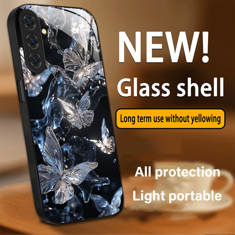 Suitable for Samsung S25Fe Mobile Phone Case A71 Popular P60 Smudged Heart S25 Butterfly S30 Glass Ultra Star