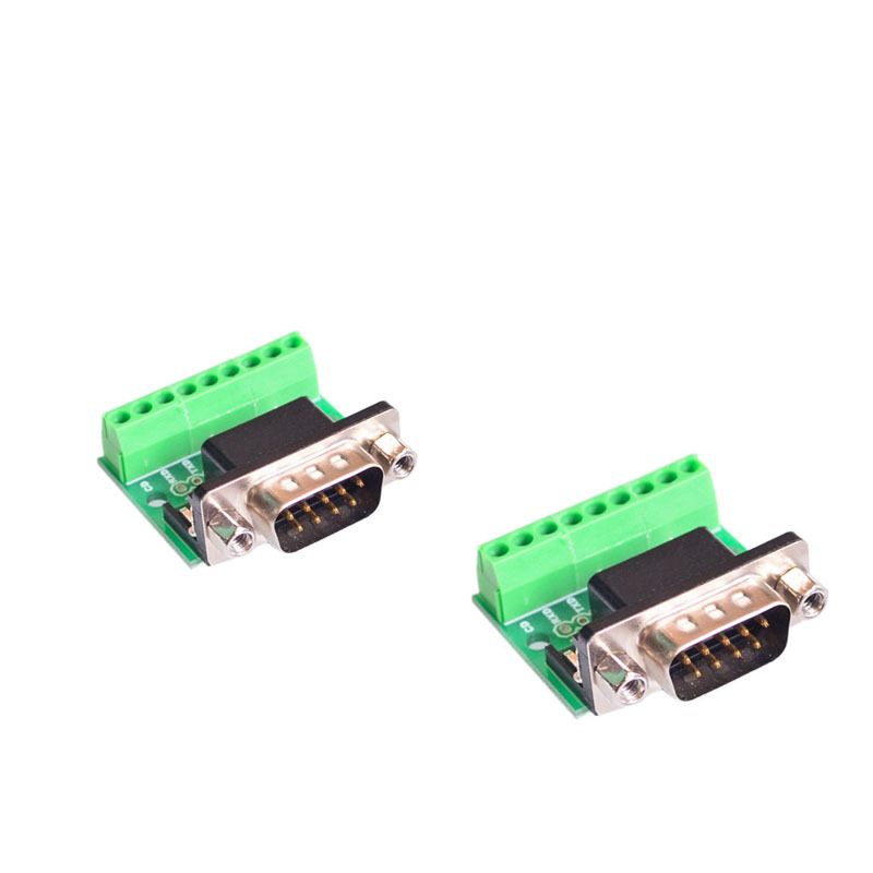 DB9公母头转接螺丝接线端子9针9孔RS232 RS485 转换板