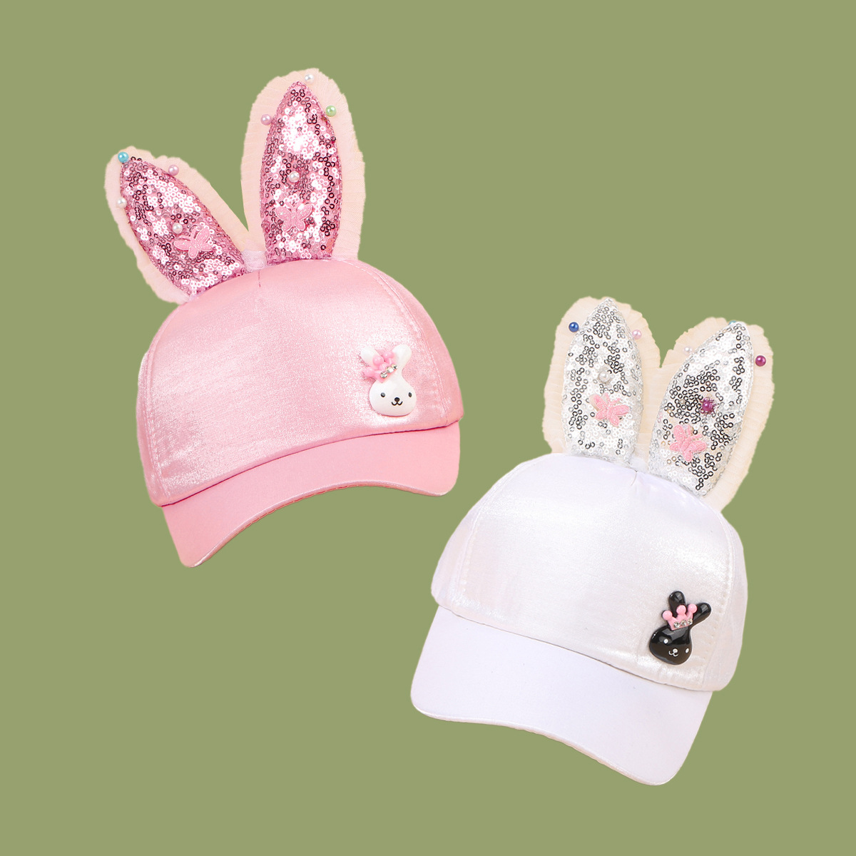 140g Weight Housewarming, Anniversary, Business, Wedding, Birthday, Festival Occasion Cotton Material Unisex Gender Korean Style Style White, Pink, Black Color Pink Bunny Fashion Cute Hat 3