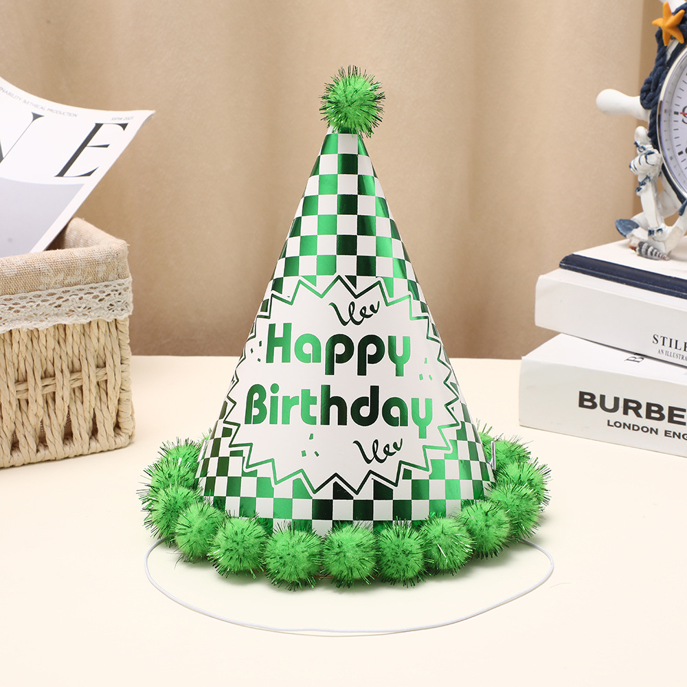 comercio exterior cumpleaños sombrero sombrero de papel estampado sombrero de plumper fiesta vestir atmósfera vestir sombrero de punta fábrica al por mayor