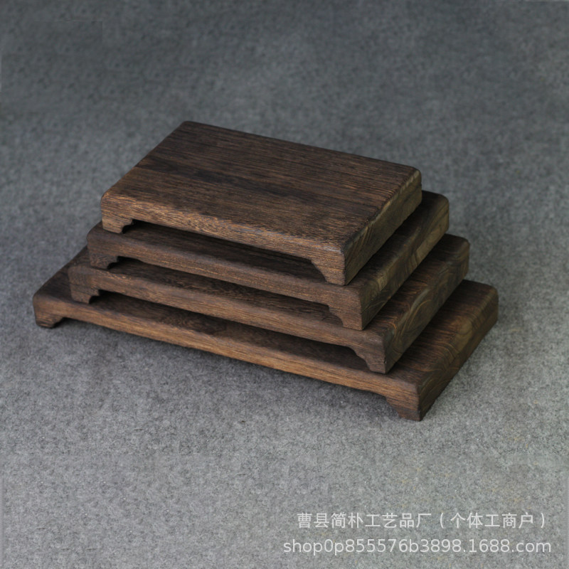 现货实木花架底座桌面复古摆件台木质文玩盆栽展示架多功能置物架