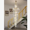 Cristal rotating modern ceiling lamp for country house suitable for stairs for living room, simple and elegant design, light luxury style