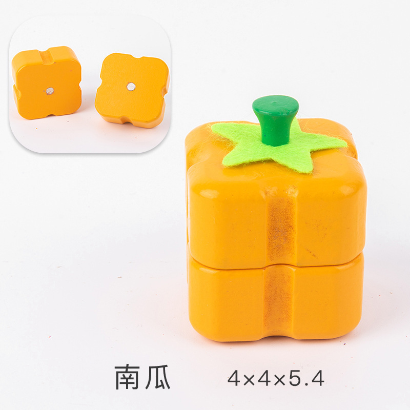 Los niños juegan casa cocina juguetes madera magnética verduras y frutas cortar madera frutas y verduras a granel traje al por mayor