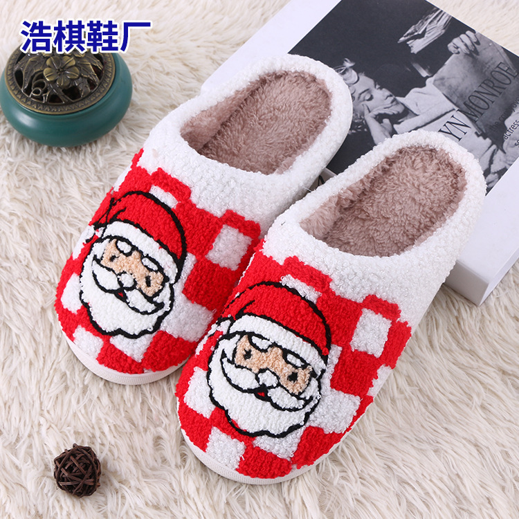 Cross-Border New Red Santa Claus Winter Thickened Cotton Slippers, Christmas Atmosphere Thickened Plush Home Slippers Cross-Border New Red Santa Claus Winter Thickened Cotton Slippers, Christmas Atmosphere Thickened Plush Home Slippers