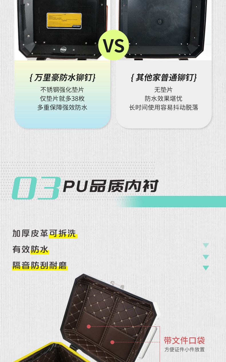 Wanlihao Qingqi Aurora 150 motorcycle tail box, electric vehicle trunk, universal retro non-aluminum alloy tail box